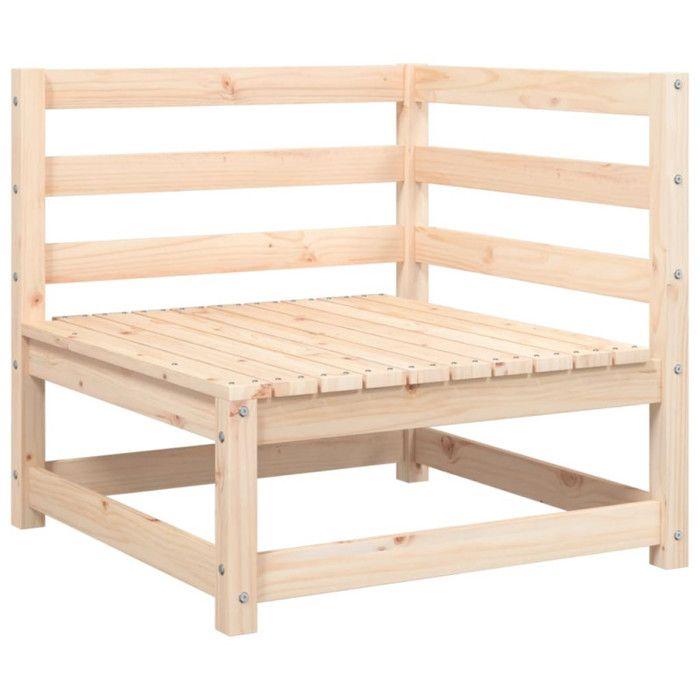 VidaXL Canapé d'Angle de Jardin avec Coussins, Siège avec Dossier, Meuble de Terrasse Patio Arrière-cour Extérieur, Bois de 838062