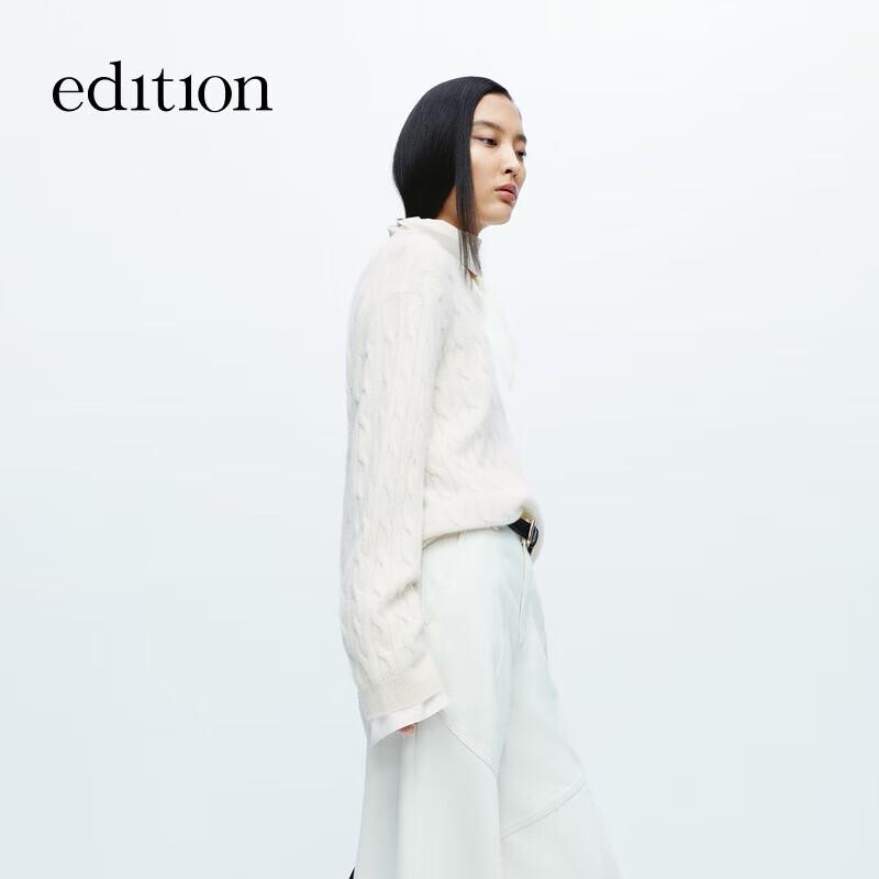 Edition Women's Yak & Camel Wool Blend Cable Knit Pullover Sweater