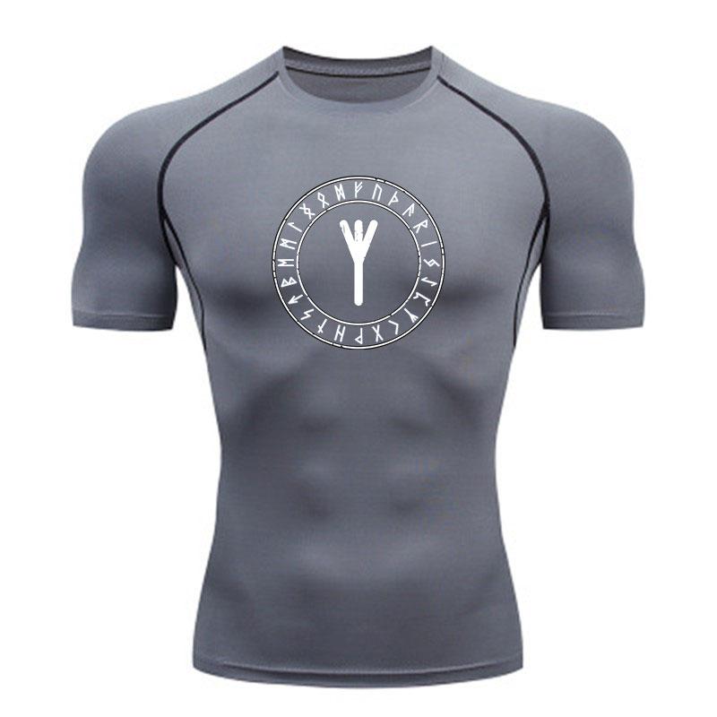 Men's Compression Fitness Sports T-Shirt, Viking Rune Circle