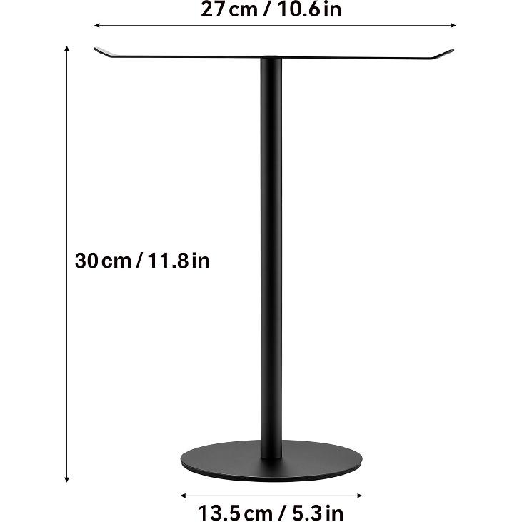 Black Hand Towel Holder Stand – Countertop T-Shaped Stainless Steel Towel Rack with Non-Slip Base for Vanity and Kitchen