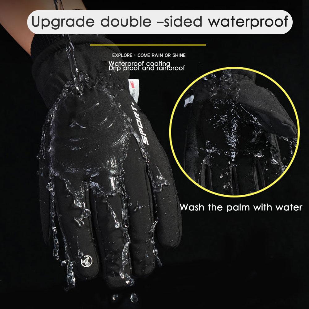 Männer Winter Wasserdichte Radfahren Handschuhe Outdoor Sport Laufen Motorrad Ski Touchscreen Fleece Handschuhe Nicht-slip Warme Volle Finger