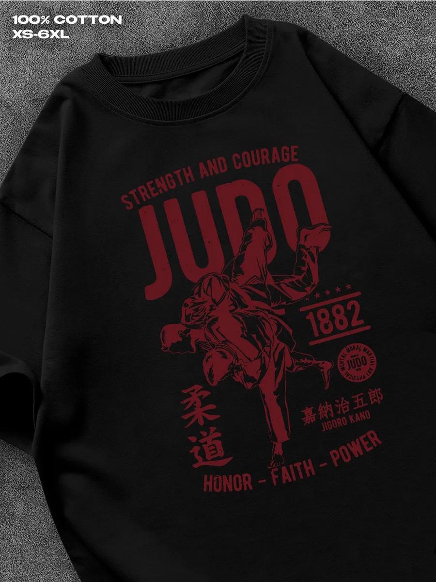 

Черная футболка для дзюдо Мужская футболка Женские футболки с принтом букв Футболка с коротким рукавом Повседневная уличная футболка Топ XL