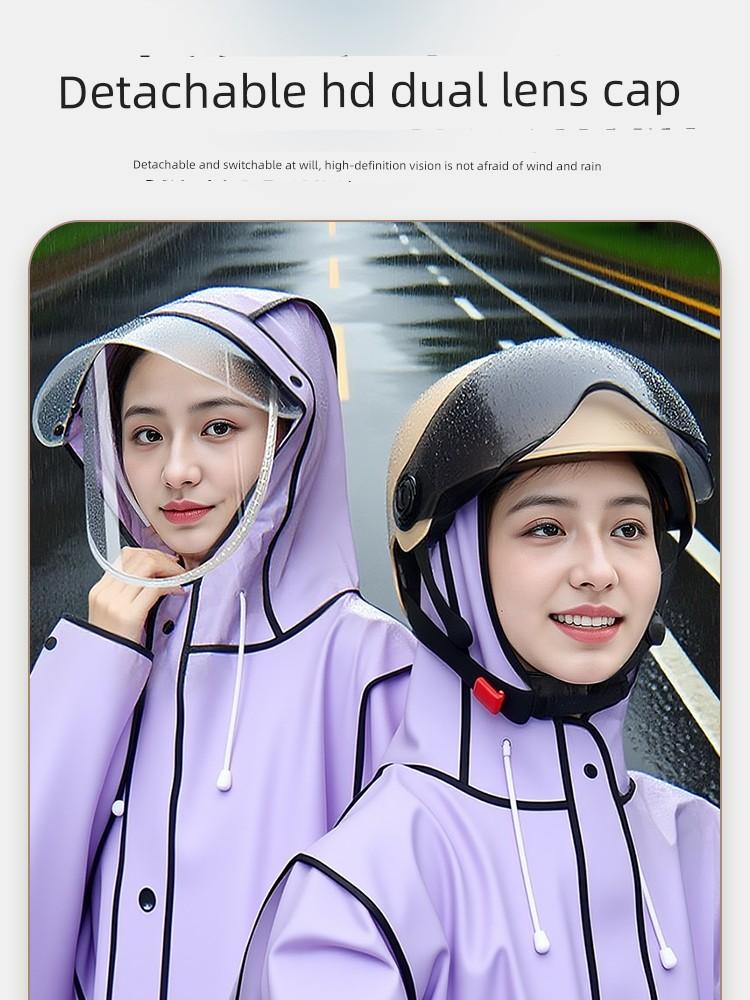 Heavy Rain-Grade Cycling Raincoat for Bicycles and Electric Bikes, Long Full-Body One-Piece Design for Women, Separate Rider and Bike, 2025 New Model