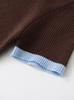ZA Dames Herfst Winter Kleurblok Korte Mouw Gebreide Kleding