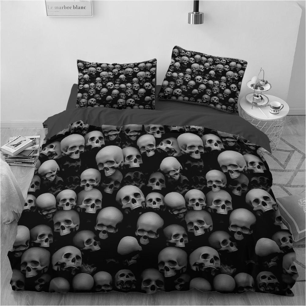 Home Textiles Four-Piece Three-Piece Bedding Digital Printing Bedding One-Piece Halloween Skull