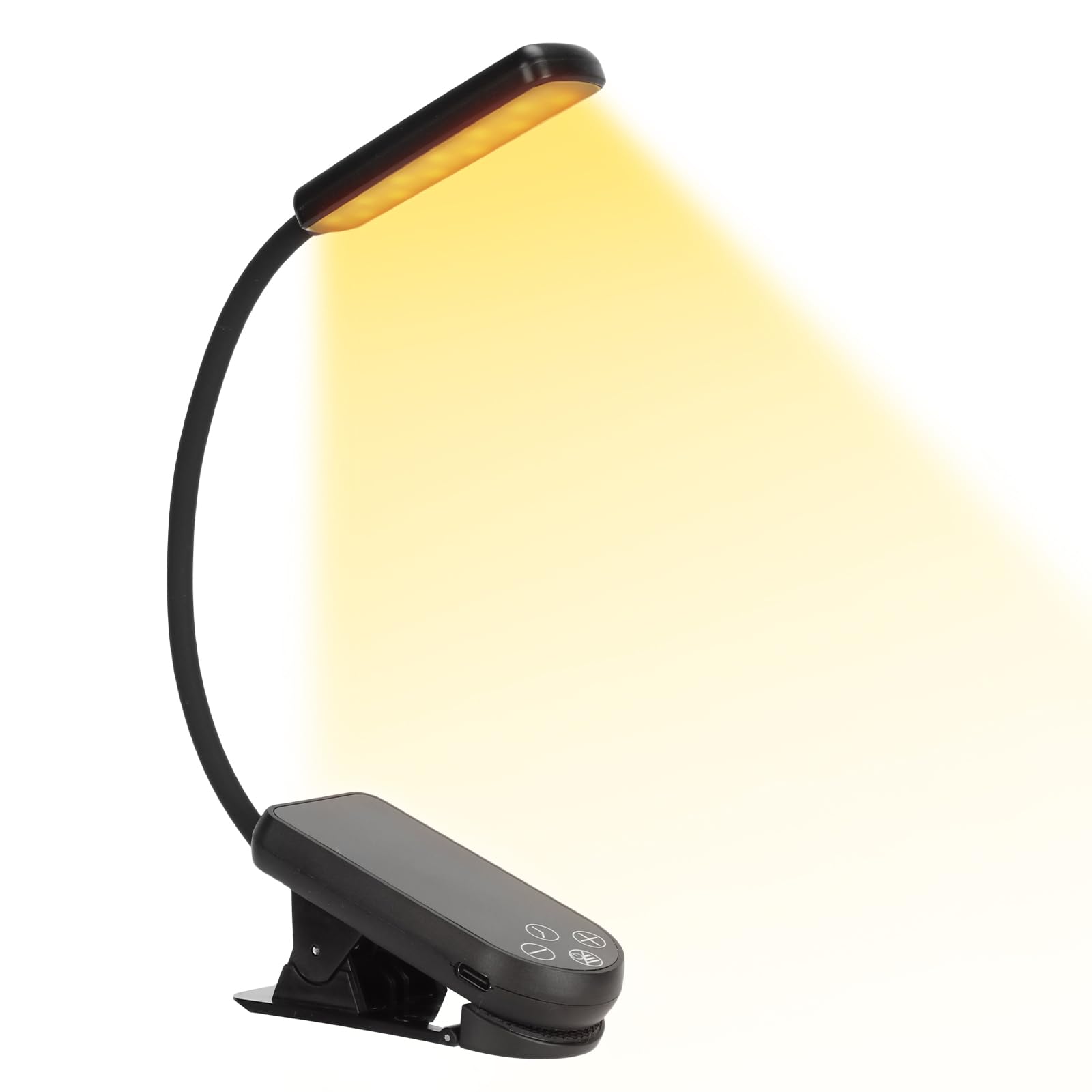 

Quivlox 2025 New LED Reading Light, Table Lamp, Book Light, Eye-Friendly Clip-on, 8 Brightness Levels & Stepless Dimming, 3 Color Modes, Timer & Time