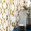 Geometric Gold Foil Sheer Curtains – Set of 2 Panels, Semi-Blackout, Light Filtering Window Curtains