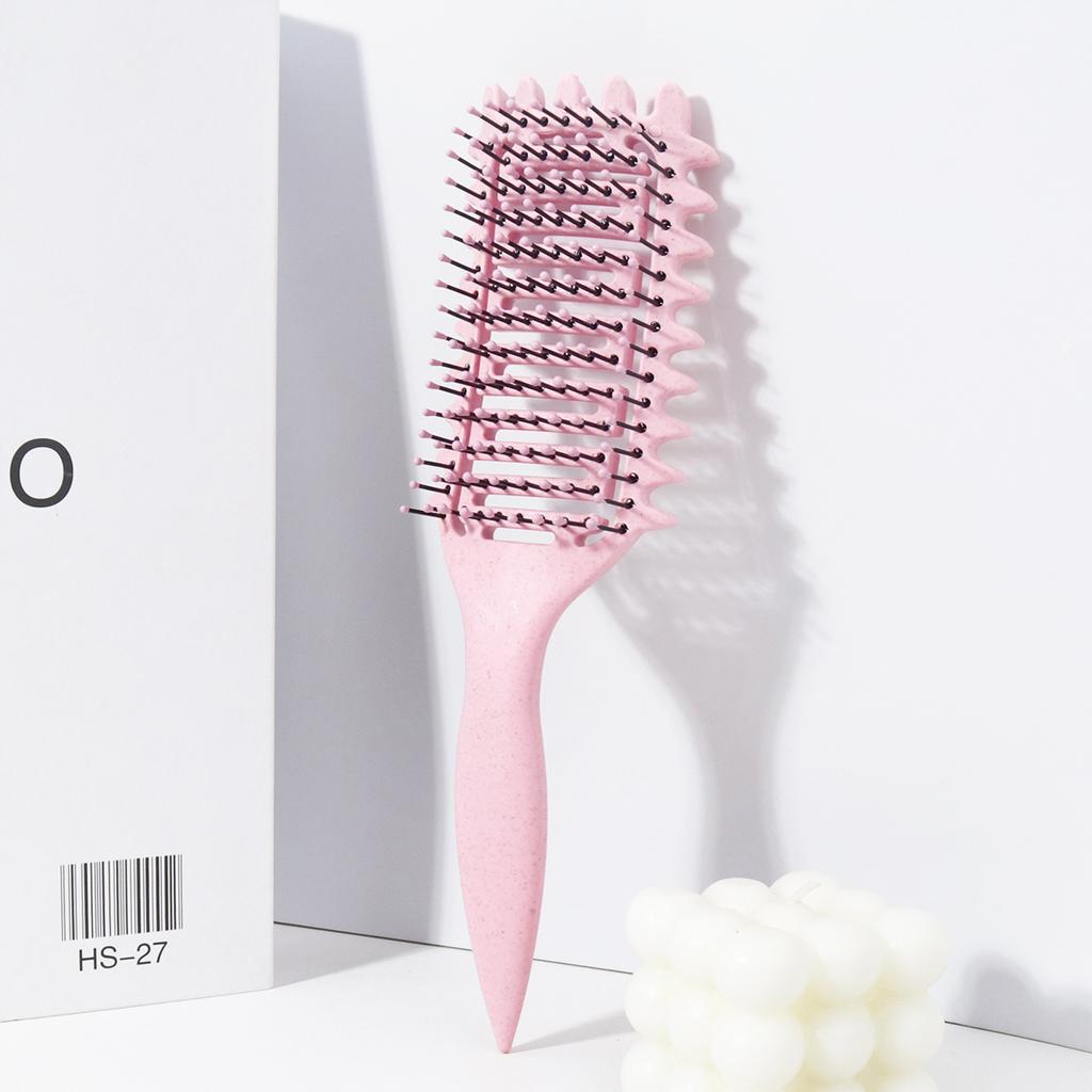 1pc portable hollow comb - nylon bristles, comfortable grip with ABS plastic handle, easy to style,Special for real hair wigs