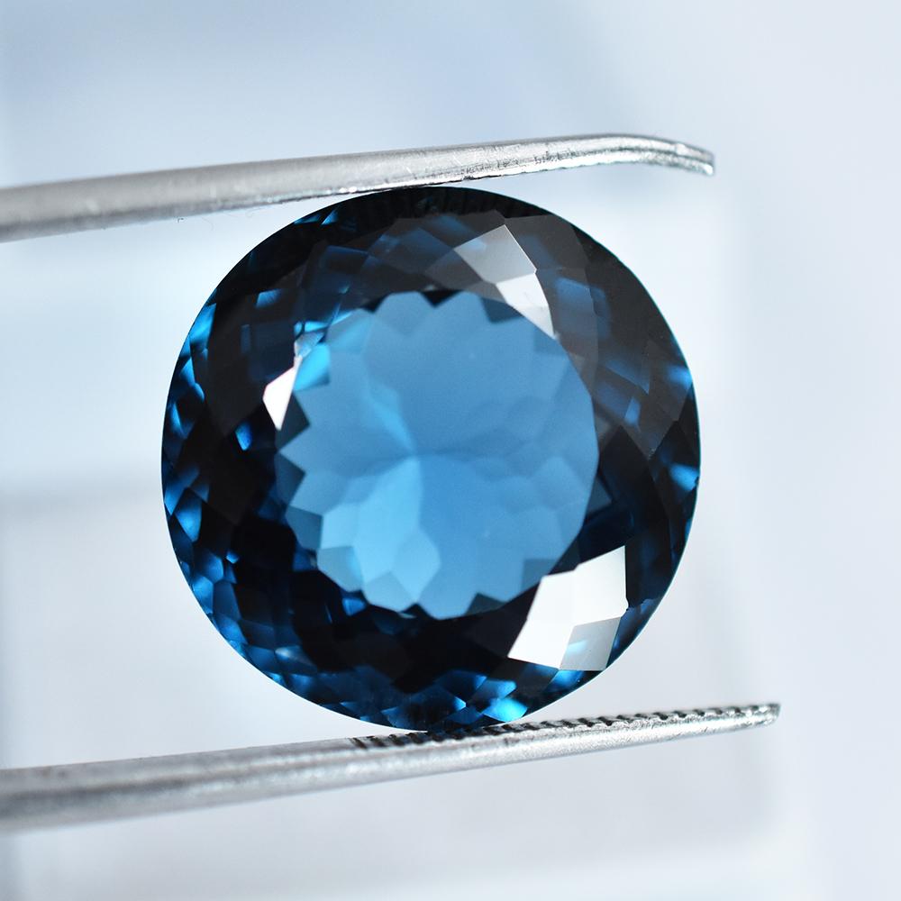 Natural Blue Sapphire Loose Gemstone 21.45 ct Round Cut Flawless September Birthday Birthstone