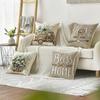 4 Pcs Double Sided Farmhouse Cushion Covers, Eucalyptus Cotton Truck Home Quote Rustic Throw Pillow Cases (No Inserts)