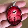 Vampire's Moon Gothic Ghost Pendant - Halloween Jewelry