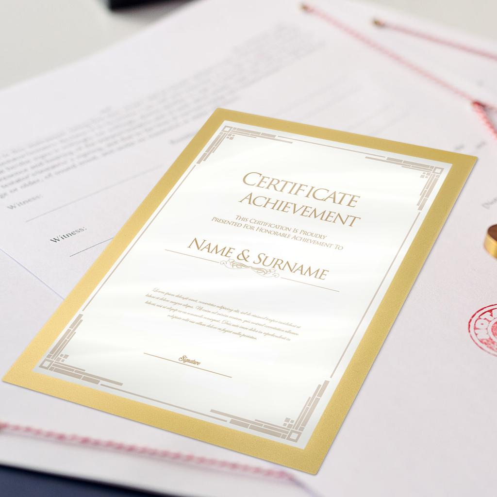 Golden A4 Magnetic Photo Frame Pvc Picture Holder For Certificate Business License Display Wall Decor Office Home