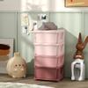Children's Toy Organizer, 4 Drawers, 4 Tiers, Plastic Boxes, 37 x 37 x 76 cm, Pink