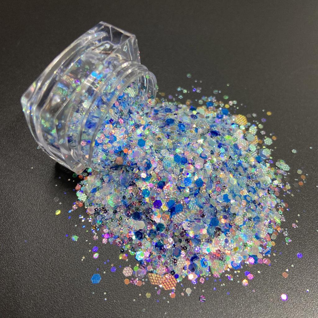 Crystal rainbow Chunky Glitter Bulk Mix Nail Art Tumbler Crafts Glitters for Christmas Decorations