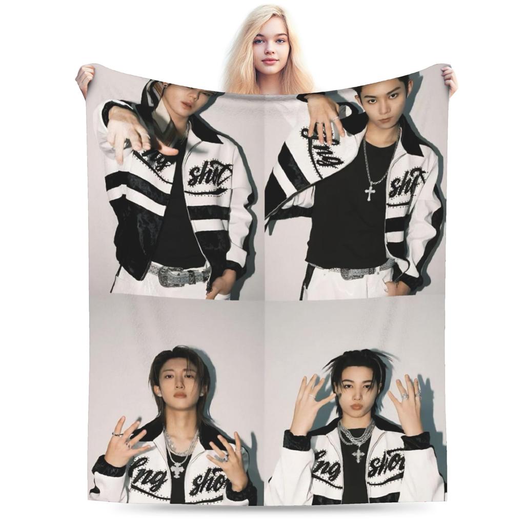 Super Soft Kpop Group Lngshot Throw Blanket Premium Flannel Fleece Lightweight Bed Blanket Super Cozy Blankets All Season Use