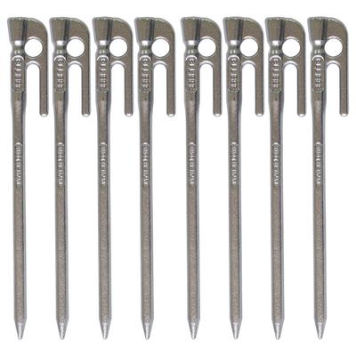 ELLISSE Forged Tent Pegs, ELLISSE Stakes, 18cm, Chrome Plated, MK-180C, MADE IN JAPAN (Set of 8)