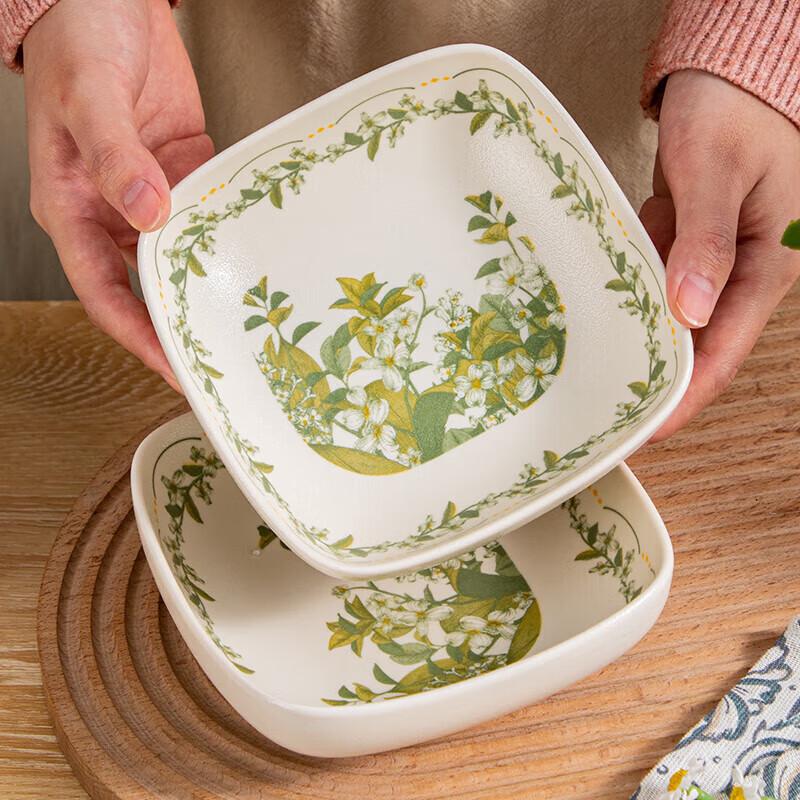 ZISIZ Maiglöckchen quadratisches Schalen-Set mit Rand