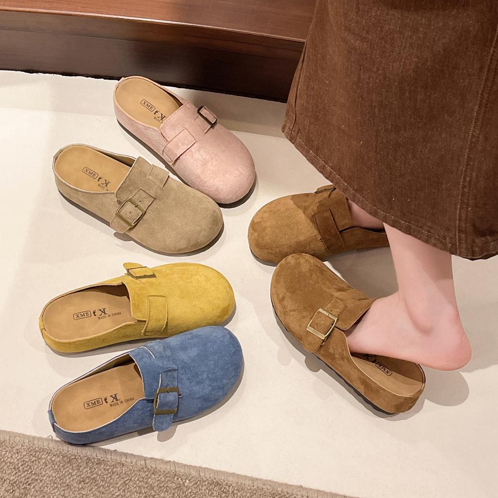 Thick-soled Inner Height-increasing Boken Shoes Women's Outer Wear Bag Head Half Slippers 2025 New Spring and Autumn One-pedal Lazy Slippers