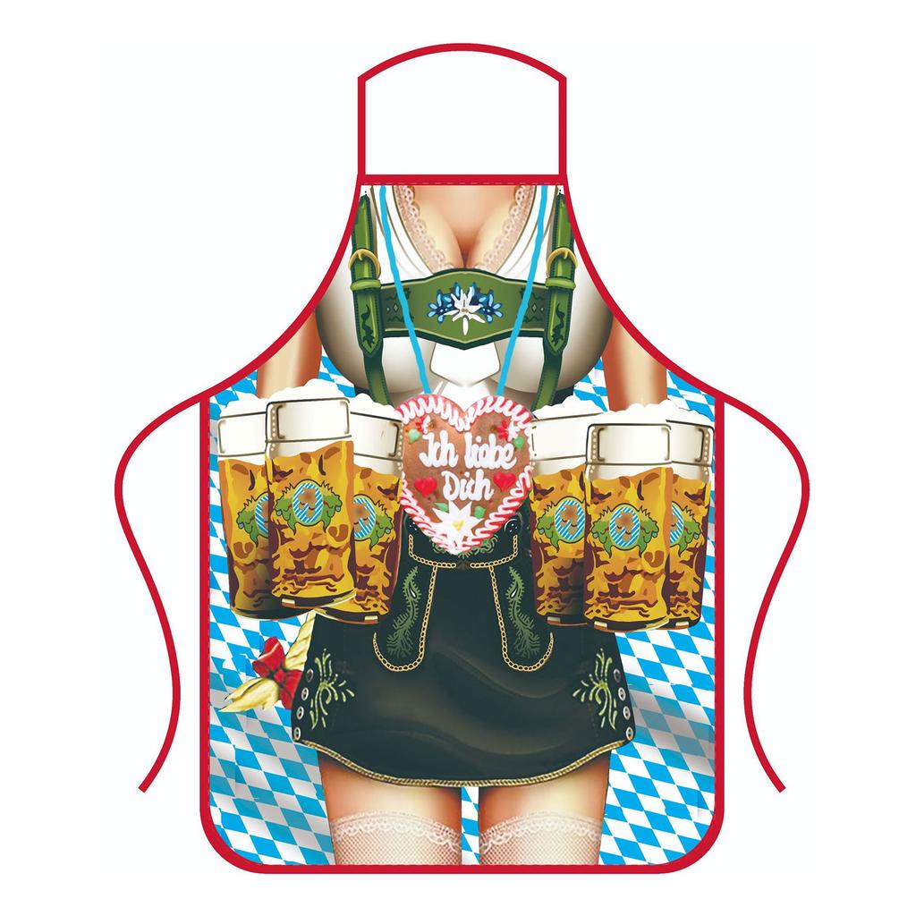 Personality Oktoberfest Apron Funny German Beer Aprons Kitchen Cooking Apron for Men Women Friends Costume BBQ Party