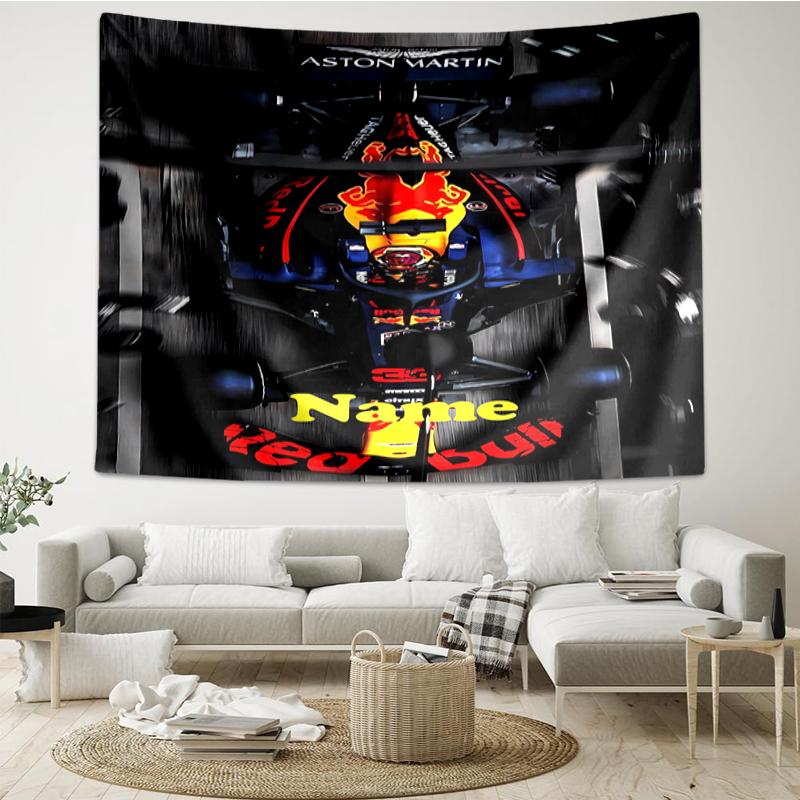 Custom Name Racing Print Tapestry, Backdrop, Easy Setup, Ideal for Bedroom, Office & Living Room, with Aesthetic Wall Hanging Decor.