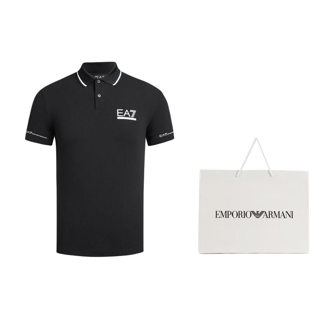 EMPORIO ARMANI EA7 SS24 Polo Shirt Men's Black 3DPF19-PJ04Z-1200