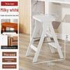 Three-Step Solid Wood Folding Ladder Stool: Multifunctional for Kitchen and Bar Use