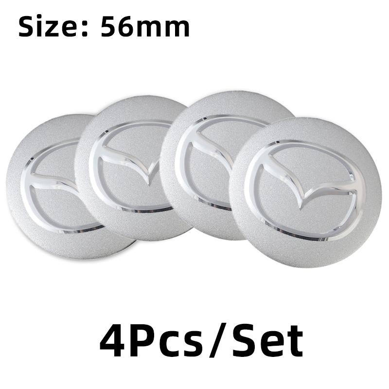 4Pcs Car Wheel Hub Center Cap Sticker Metal Decals Accessories For Mazda 2 3 6 5 Atenza CX3 CX5 MX5 CX7 Axela CX30 CX90 CX60 CX5 FF30