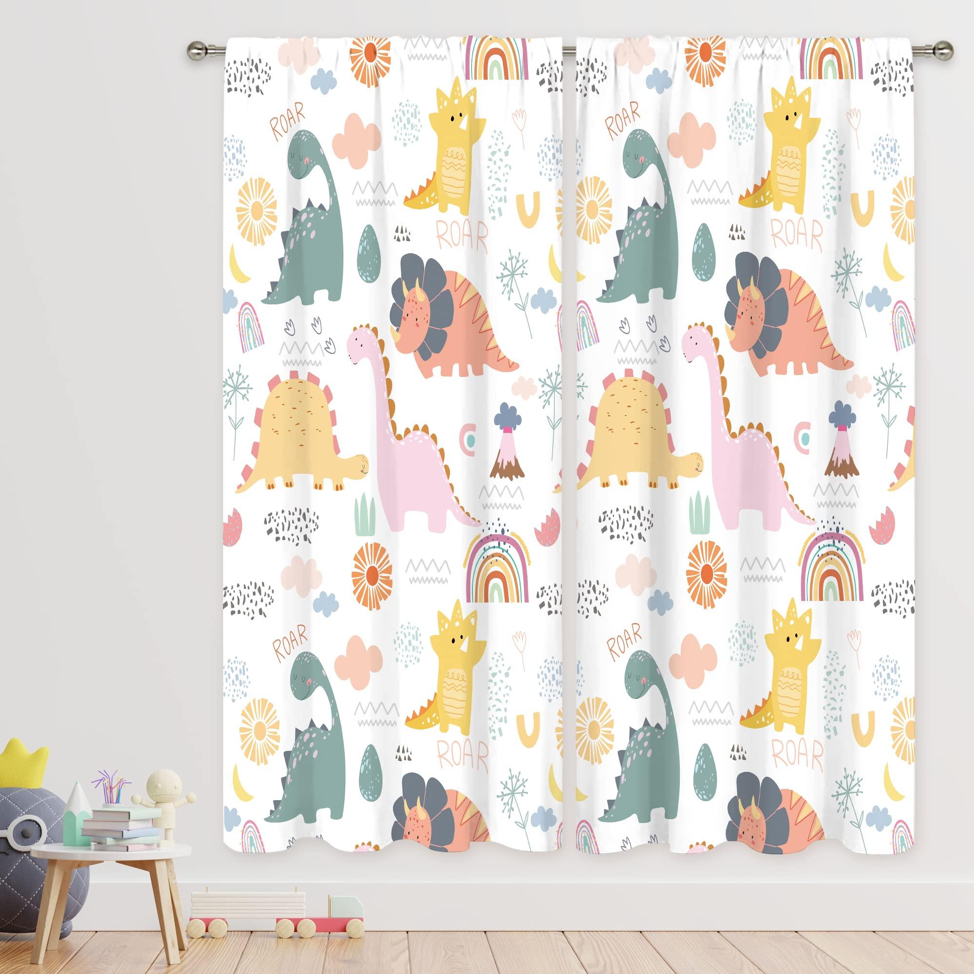 

Nursery Safari Animals Curtains Baby Boy Kids Woodland Jungle Forest Lion Printed Curtains for Living Room Bedroom Window Drapes W100H240(CM)x2pcs&Grommet Top