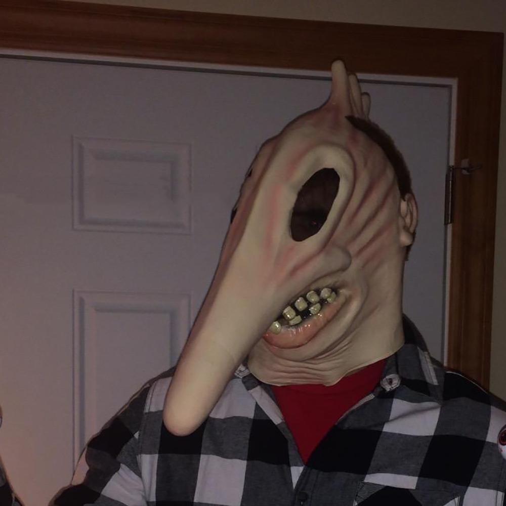 Horror Maske Kopfbedeckung Latexmasken Halloween Weihnachten Gruseliges Kostüm für Adam