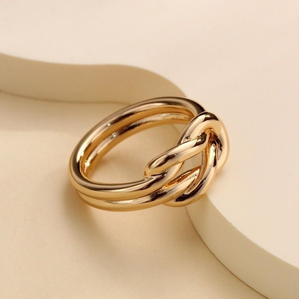 Doppel-Glücksknoten Schalring Schnalle Einfarbige Schal-Accessoire Damenmode