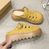 Small Pedal Lazy Hollow Bag Head Slippers 2025 Women's New Thick Bottom Heightening Muffin Birken Wasteland Wind