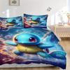 3pcs Squirtle Pokémon Quilt Set Soft and Comfortable Bedroom, Guest Room and Dorm Decor Bedding Set F085