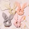Chiffon Bow Elastic Hair Tie with Rabbit Ears - Versatile Candy Color Hair Accessory for Girls