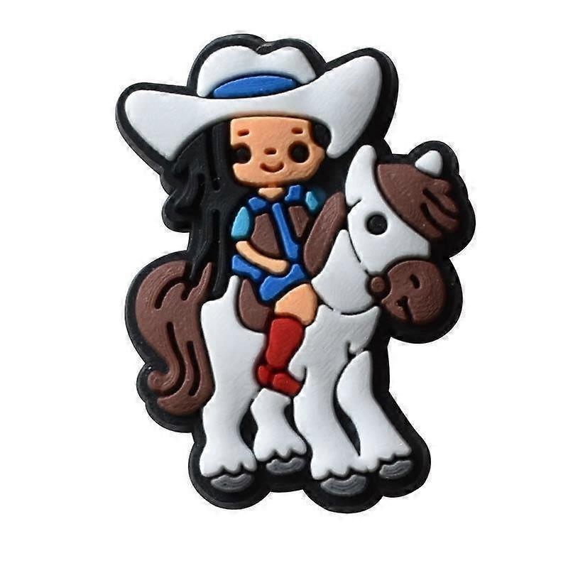 Dww-27pcs-Western Cowboy Hole Shoes Flower Accessories PVC Shoe Buckle Horse Hat Shoes Accessories