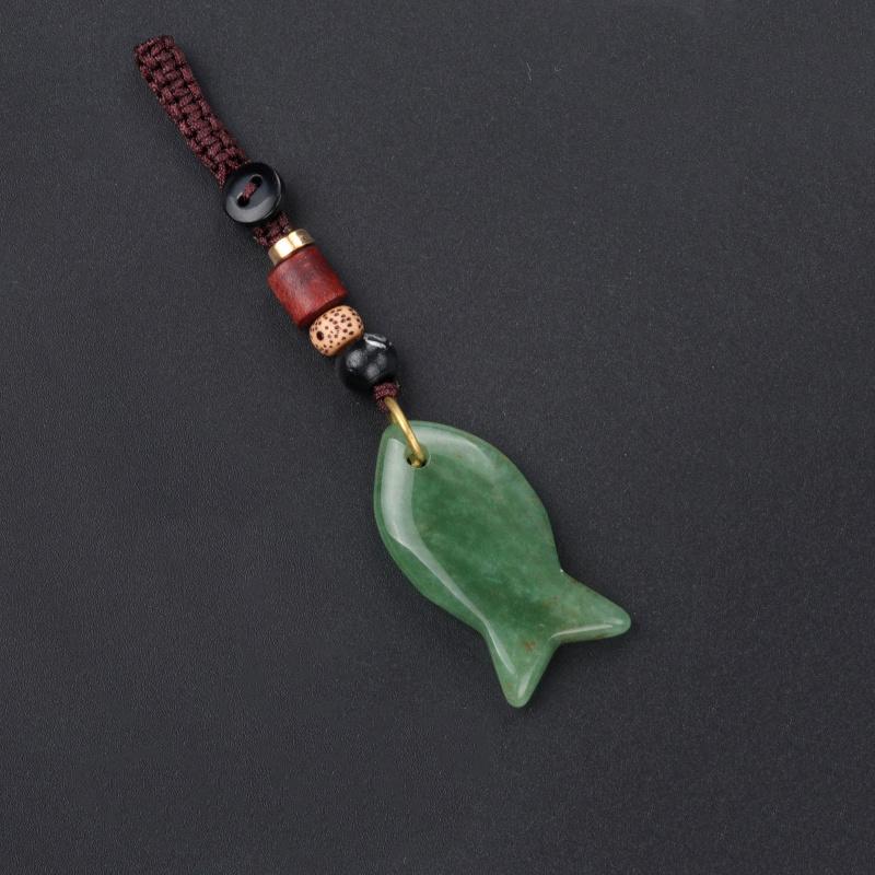 1PC Handmade Fish Keychain Boho Style Keychain Natural Crystal Agate Jewelry Crystal Keychain 38x20mm