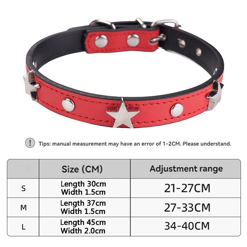 

Регулируемый средний ошейник для собак, модный, удобный, звездный, для маленьких домашних животных, кошек, дышащий, удобный поводок для собак, аксессуары S красный