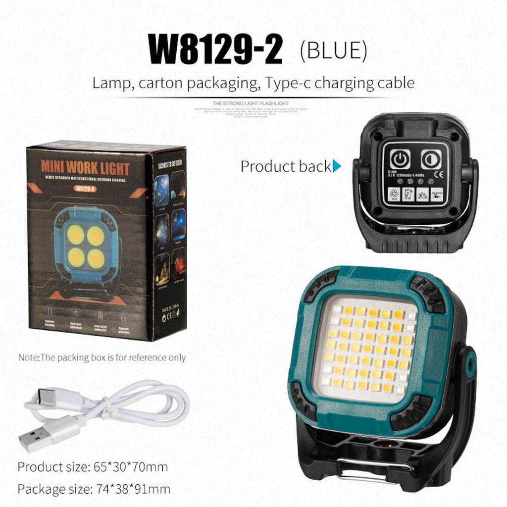 Portable Work Light with Adjustable Brightness Levels Rechargeable LED Mini Work Lamp USB Charging Compatible with Various Work Environments