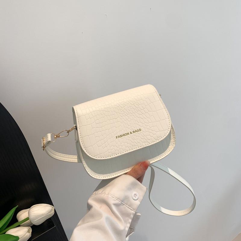 Stylish White Saddle Bag For Women Modern Minimalist Shoulder Bag For Daily Use