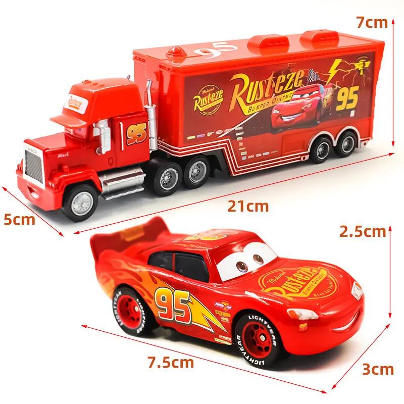 Disney Pixar Cars 3 Lightning McQueen Mack Uncle 8, 76, 54 Truck Set Metal Diecast  Model Car Toys For Children's Festival Gifs