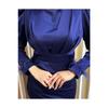 Satin Hijab Evening Dress With Tasseled Sleeves And Tail