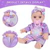 Lovely 30CM Reborn Doll with Purple Clothes Pacifier Realistic Silicone Reborn Baby Doll for Kids Birthday Gifts Collectibles