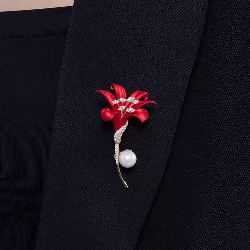 Kapok Flower Brooch, High-end Women's Elegant Temperament, Suit Pin, Luxurious Corsage, Evening Dress Accessory