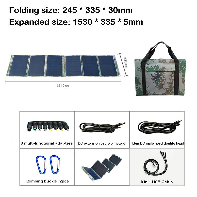 

120W Portable Foldable Solar Panel Charger USB 18V Folding Solar Cell For Phone Charge Power Bank For Hiking Camping Climbing камуфляжный
