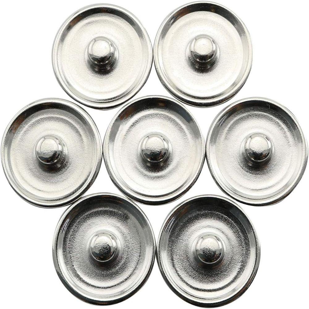 silver Round Snap Button metal Snap Button Base Trays Blank Press Button  Handmade Crafts Lovers