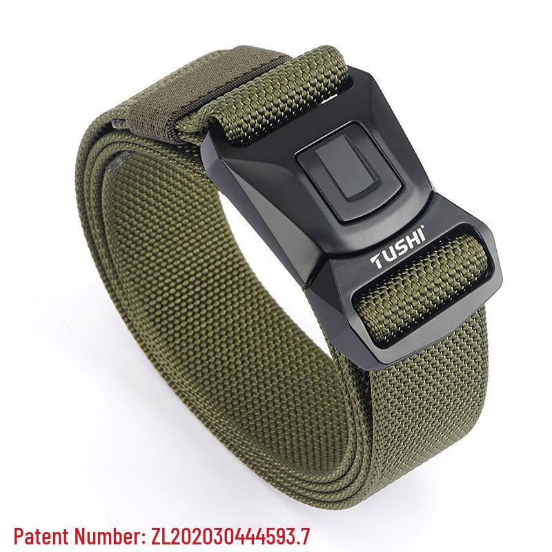 Men's 2020 Nylon Tactical Belt with Safety Buckle for Outdoor Sports & Combat