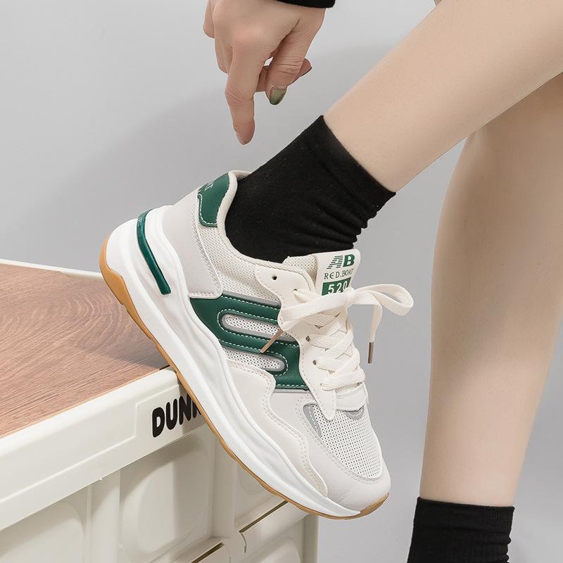 Summer versatile mesh breathable women's platform white shoes women's casual sports shoes