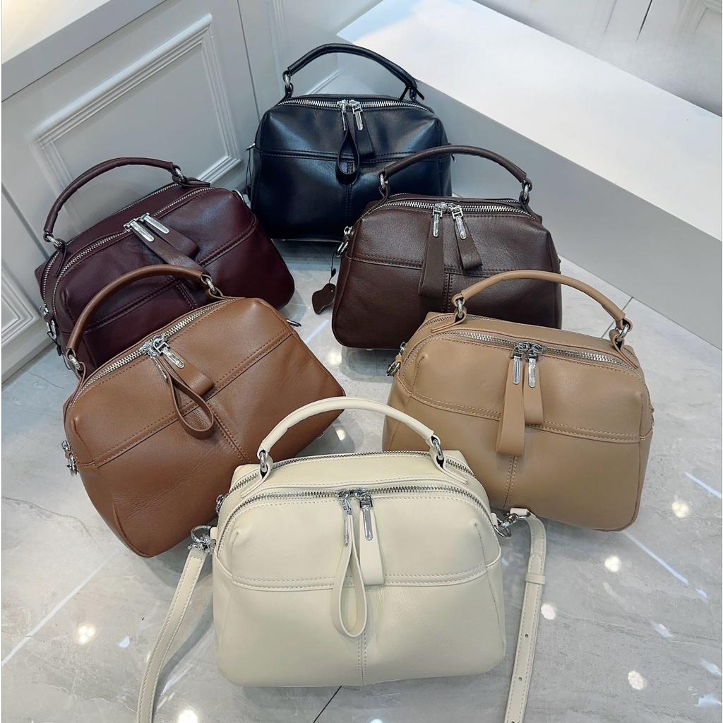 Torba Damska ze Skóry Bydlęcej Jednoramienna Przez Ramię Torba Damska Modna Wielokomorowa Duża Pojemność Praktyczna Torba Apple Miękka