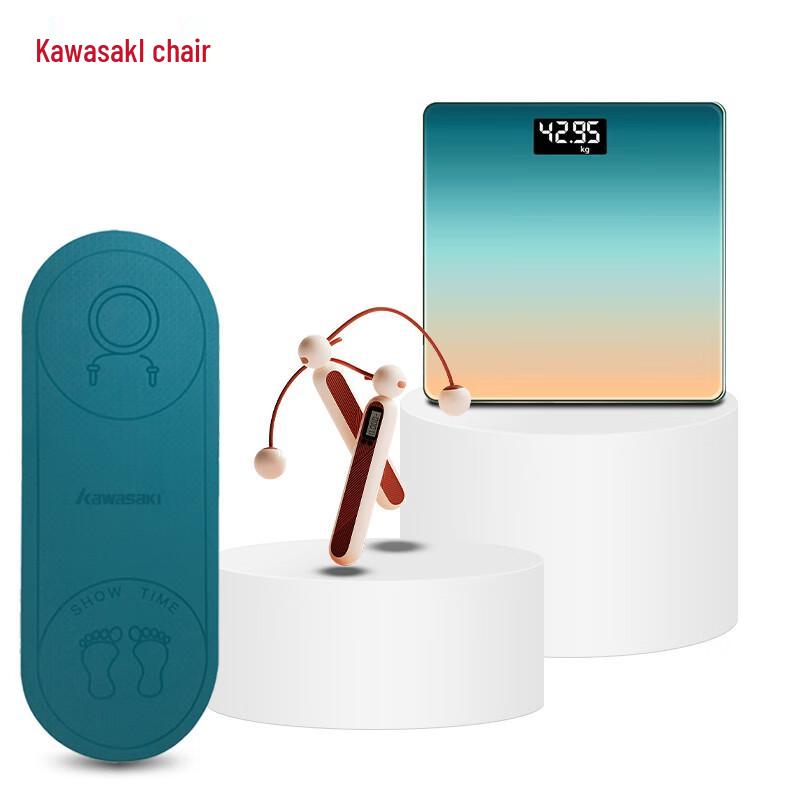 Kawasaki 3-Piece Jump Rope & Body Fat Scale Fitness Set