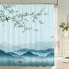 Chinese ink landscape style shower curtain scenic pattern Waterproof Fabric bath curtain washable Bathroom curtains Multi Size