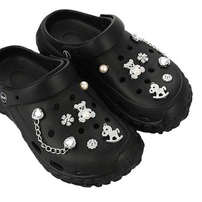 Detachable Decorative Shoe Flower: Wooden Horse Double Bear Chain Buckle